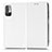 Custodia Portafoglio In Pelle Cover con Supporto C03X per Xiaomi Redmi Note 10 5G Bianco