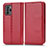 Custodia Portafoglio In Pelle Cover con Supporto C03X per Xiaomi Redmi Note 10 Pro 5G Rosso