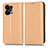 Custodia Portafoglio In Pelle Cover con Supporto C03X per Xiaomi Redmi Note 13 5G Oro