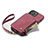 Custodia Portafoglio In Pelle Cover con Supporto C04S per Apple iPhone 14 Pro Rosso