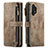 Custodia Portafoglio In Pelle Cover con Supporto C04S per Samsung Galaxy A32 4G Marrone