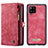 Custodia Portafoglio In Pelle Cover con Supporto C04S per Samsung Galaxy F12 Rosso