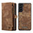 Custodia Portafoglio In Pelle Cover con Supporto C04S per Samsung Galaxy S24 Plus 5G Marrone