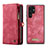 Custodia Portafoglio In Pelle Cover con Supporto C04S per Samsung Galaxy S24 Ultra 5G Rosso