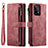 Custodia Portafoglio In Pelle Cover con Supporto C05S per Samsung Galaxy A53 5G Rosso