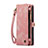 Custodia Portafoglio In Pelle Cover con Supporto C06S per Apple iPhone 16 Pro Rosa