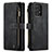 Custodia Portafoglio In Pelle Cover con Supporto C06S per Samsung Galaxy A52 4G Nero