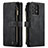 Custodia Portafoglio In Pelle Cover con Supporto C06S per Samsung Galaxy A72 4G Nero