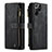 Custodia Portafoglio In Pelle Cover con Supporto C06S per Samsung Galaxy S23 Ultra 5G Nero