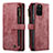 Custodia Portafoglio In Pelle Cover con Supporto C07S per Samsung Galaxy S20 Plus 5G Rosso