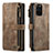 Custodia Portafoglio In Pelle Cover con Supporto C07S per Samsung Galaxy S20 Plus Marrone