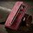 Custodia Portafoglio In Pelle Cover con Supporto C09S per Samsung Galaxy S23 Ultra 5G Rosso