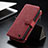 Custodia Portafoglio In Pelle Cover con Supporto C12S per Samsung Galaxy S24 5G Rosso