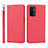 Custodia Portafoglio In Pelle Cover con Supporto D01T per Oppo A74 5G Rosso