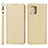 Custodia Portafoglio In Pelle Cover con Supporto D01T per Oppo Find X3 5G Oro