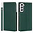 Custodia Portafoglio In Pelle Cover con Supporto D01T per Samsung Galaxy S23 5G Verde