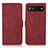 Custodia Portafoglio In Pelle Cover con Supporto D01Y per Google Pixel 7a 5G Rosso