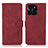 Custodia Portafoglio In Pelle Cover con Supporto D01Y per Huawei Honor X6a Rosso