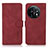 Custodia Portafoglio In Pelle Cover con Supporto D01Y per OnePlus 11 5G Rosso