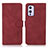 Custodia Portafoglio In Pelle Cover con Supporto D01Y per OnePlus 9 5G Rosso