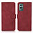 Custodia Portafoglio In Pelle Cover con Supporto D01Y per OnePlus 9 Pro 5G Rosso