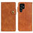 Custodia Portafoglio In Pelle Cover con Supporto D01Y per Samsung Galaxy S21 Ultra 5G Marrone