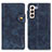Custodia Portafoglio In Pelle Cover con Supporto D01Y per Samsung Galaxy S24 5G Blu