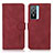 Custodia Portafoglio In Pelle Cover con Supporto D01Y per Vivo Y74s 5G Rosso