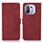 Custodia Portafoglio In Pelle Cover con Supporto D01Y per Xiaomi Mi 11 Pro 5G Rosso