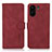 Custodia Portafoglio In Pelle Cover con Supporto D01Y per Xiaomi Poco C65 Rosso