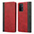 Custodia Portafoglio In Pelle Cover con Supporto D02T per Oppo A54 5G Rosso