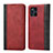 Custodia Portafoglio In Pelle Cover con Supporto D02T per Oppo Find X3 5G Rosso