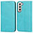 Custodia Portafoglio In Pelle Cover con Supporto D03T per Samsung Galaxy S21 5G Cielo Blu