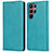 Custodia Portafoglio In Pelle Cover con Supporto D03T per Samsung Galaxy S23 Ultra 5G Cielo Blu