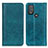 Custodia Portafoglio In Pelle Cover con Supporto D03Y per Motorola Moto G Play Gen 2 Verde