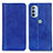 Custodia Portafoglio In Pelle Cover con Supporto D03Y per Motorola Moto G31 Blu