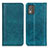 Custodia Portafoglio In Pelle Cover con Supporto D03Y per Nokia C02 Verde