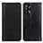 Custodia Portafoglio In Pelle Cover con Supporto D03Y per Oppo F19 Nero