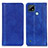 Custodia Portafoglio In Pelle Cover con Supporto D03Y per Realme C21 Blu