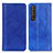 Custodia Portafoglio In Pelle Cover con Supporto D03Y per Sony Xperia 1 III Blu