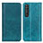 Custodia Portafoglio In Pelle Cover con Supporto D03Y per Sony Xperia 1 III Verde