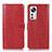 Custodia Portafoglio In Pelle Cover con Supporto D03Y per Xiaomi Mi 12 5G Rosso