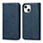 Custodia Portafoglio In Pelle Cover con Supporto D04T per Apple iPhone 13 Blu