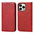 Custodia Portafoglio In Pelle Cover con Supporto D04T per Apple iPhone 13 Pro Max Rosso