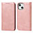 Custodia Portafoglio In Pelle Cover con Supporto D04T per Apple iPhone 13 Rosa