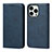 Custodia Portafoglio In Pelle Cover con Supporto D04T per Apple iPhone 14 Pro Blu