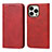 Custodia Portafoglio In Pelle Cover con Supporto D04T per Apple iPhone 14 Pro Rosso