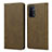 Custodia Portafoglio In Pelle Cover con Supporto D04T per OnePlus Nord N200 5G Khaki