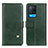 Custodia Portafoglio In Pelle Cover con Supporto D04Y per Oppo A54 4G Verde