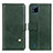 Custodia Portafoglio In Pelle Cover con Supporto D04Y per Realme C20 Verde